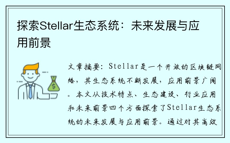 探索Stellar生态系统：未来发展与应用前景